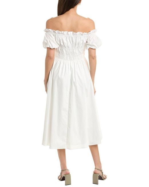 Gracia White Off-the-shoulder A-line Dress