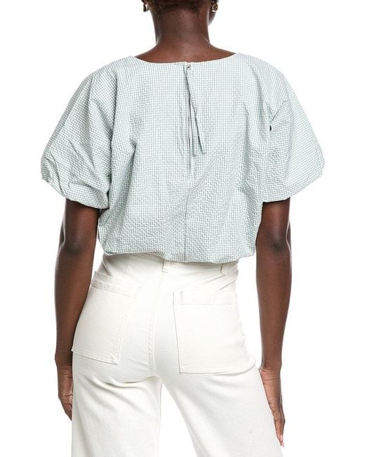 Hunter White Crop Bubble Blouse