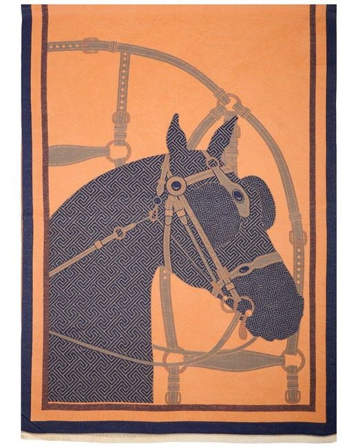 Saachi Orange Equestrian Reversible Scarf
