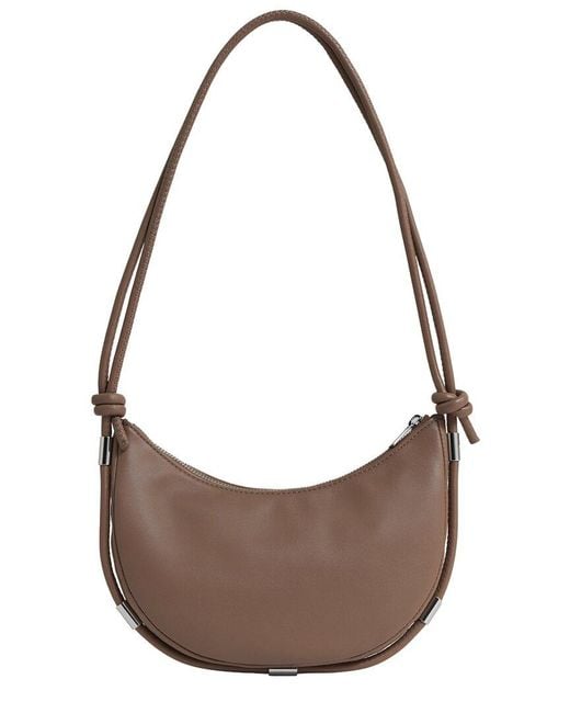 Reiss Brown Harriet Leather Shoulder Bag
