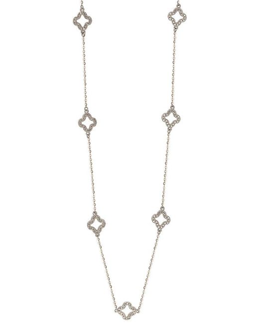 Suzy Levian White 14k 0.63 Ct. Tw. Diamond Clover By The Yard Necklace