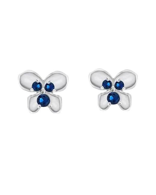 Donatello Gian Blue Gemstone Cz Stud Earrings