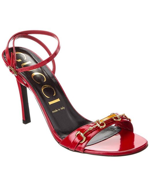 red patent sandals