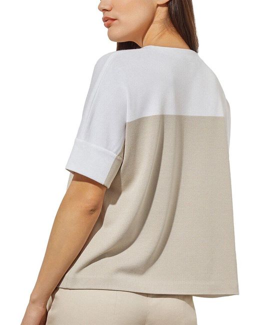 Ming Wang White Short Dolman Sleeve Tunic