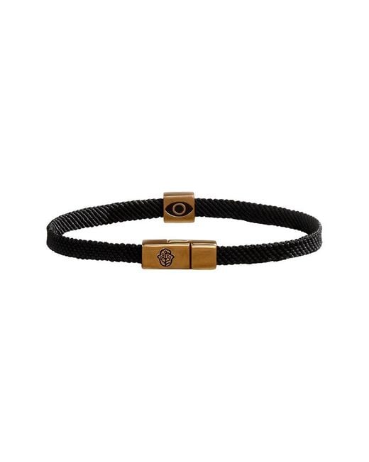 Karma and Luck Black Plated Onyx Magnetic Bracelet