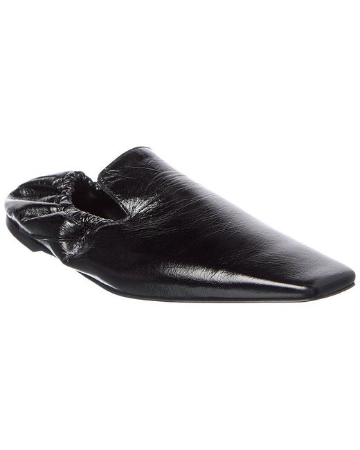 Totême Black Leather Flat