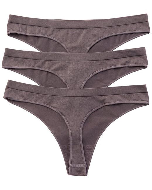 B.tempt'd Gray Set Of 3 Comfort Intended Daywear Thong