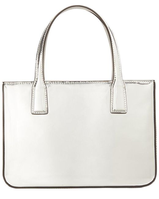 Kate Spade White Sam Icon Square Leather Tote