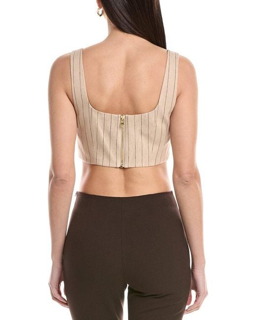 L'Agence Blue Maylin Linen-Blend Bralette Top