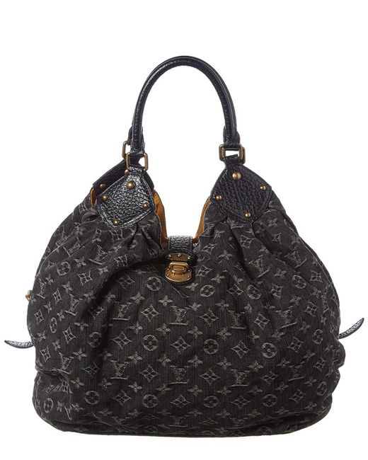 Louis Vuitton Black Xl Denim Fabric Hobo Bag