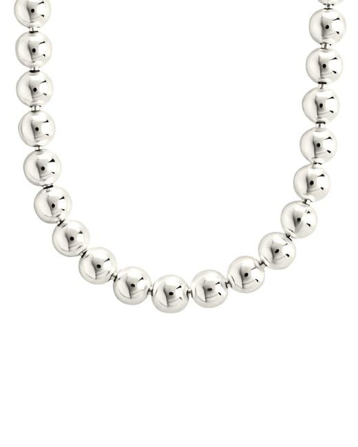 Sterling Forever White Basia Dainty Beaded Chain Necklace