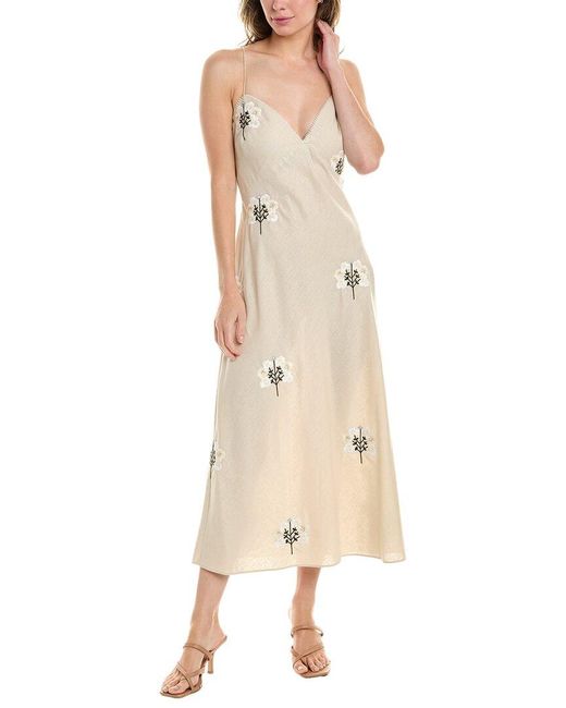 Sachin & Babi Natural Cara Linen-Blend Midi Dress