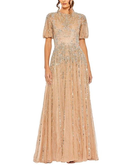 Mac Duggal Natural A-Line Gown