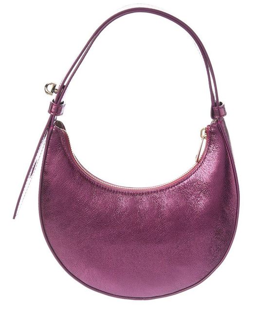Furla Purple Delizia Mini Leather Shoulder Bag