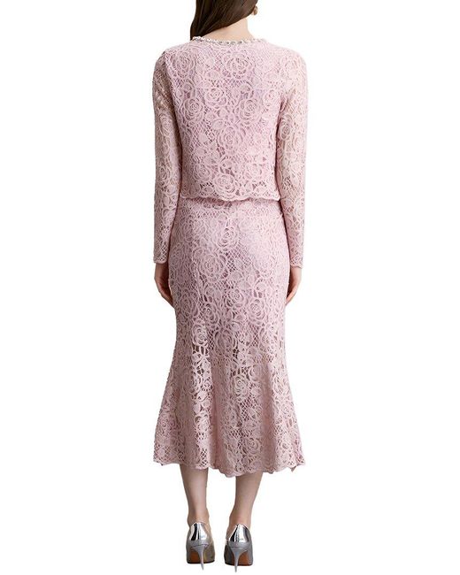 DZA Pink 2Pc Blouse & Skirt Set