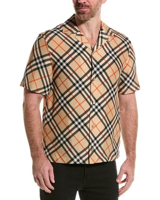 Burberry Multicolor Check Oversized Silk Shirt for men