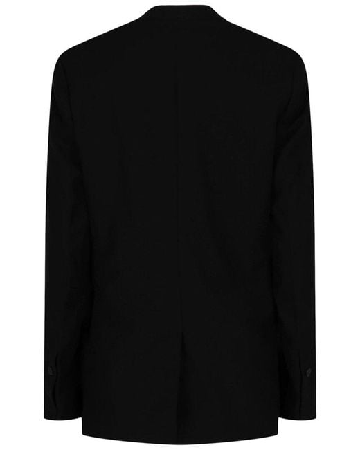 Ferragamo Black Single-Breasted Wool Blazer