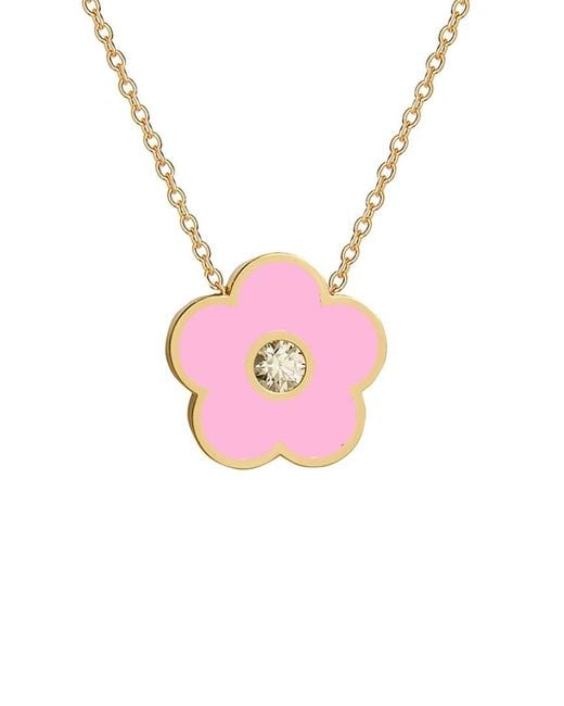 Gabi Rielle Pink 14K Over Agate Cz Pendant Necklace