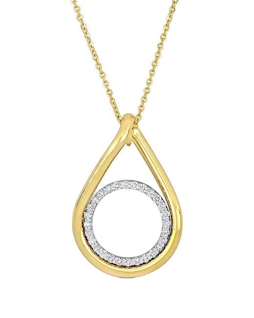 Rina Limor Metallic 14k Two-tone 0.42 Ct. Tw. Diamond Intertwined Circle Pendant Necklace