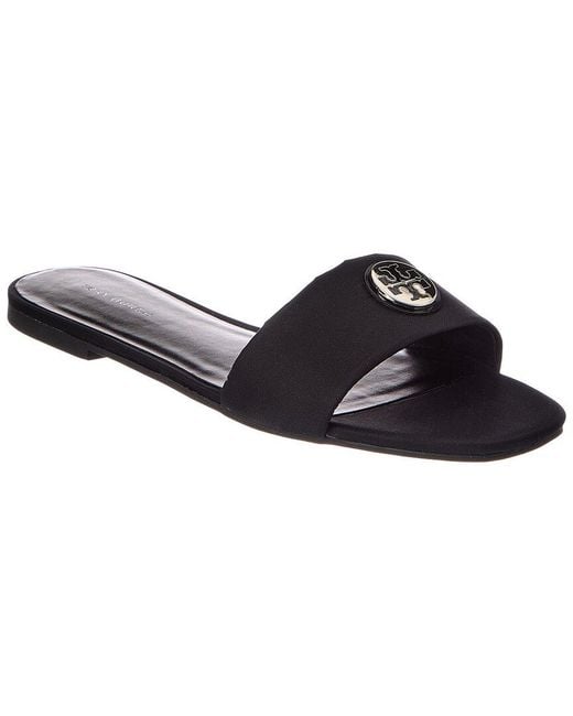 Tory Burch Black Chelsea Thin Band Nylon Slide Sandal