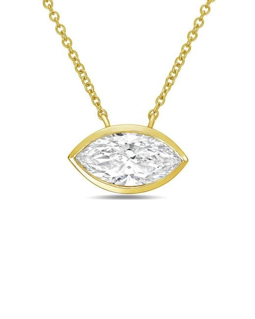 Diana M Metallic Diana M. 14K 2.00 Ct. Tw. Lab-Grown Diamond Pendant Necklace