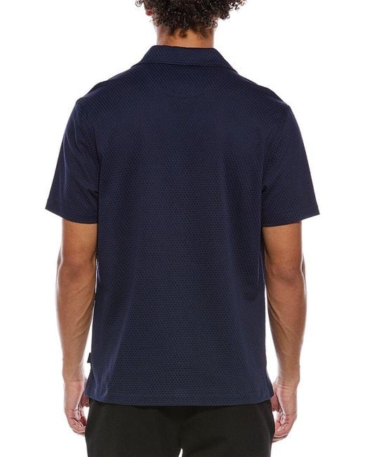Ted Baker Blue Knit Camp Shirt for men