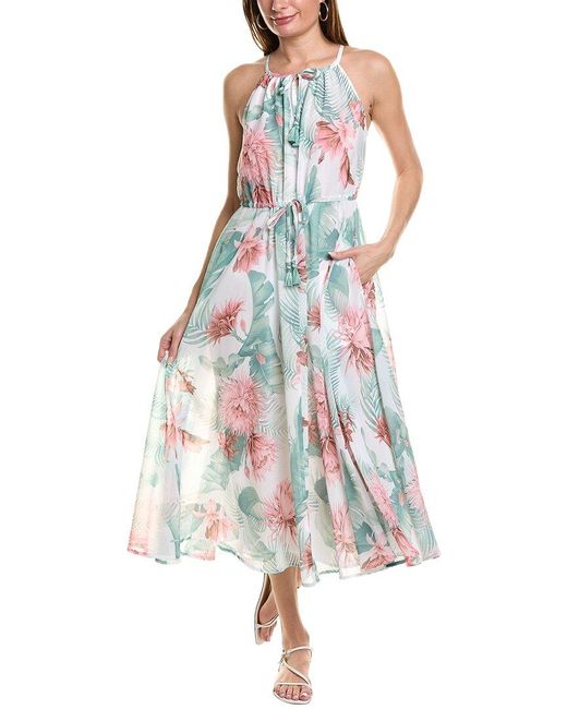 Tommy Bahama White Breezy Botanical Maxi Dress
