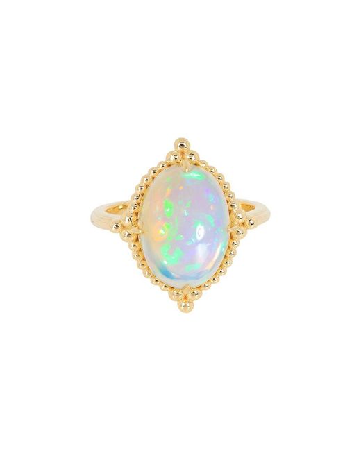 TIRAMISU Blue 14K Plated 2.65 Ct. Tw. Ethiopian Opal Ring