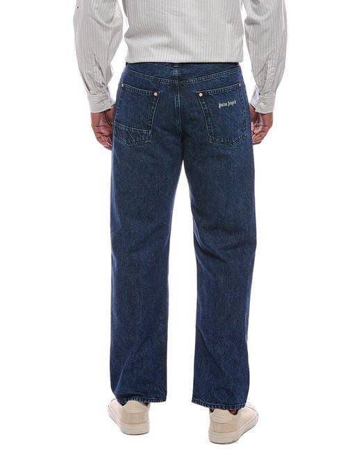 Palm Angels Blue Straight Medium Wash Jean for men