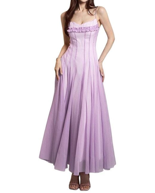 Linda Charm Purple Midi Dress