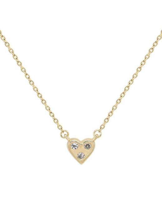 Suzy Levian Metallic 14k 0.18 Ct. Tw. Diamond Small Heart Pendant Necklace