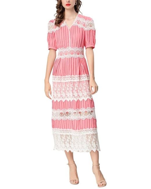 Adele Berto Pink Midi Dress