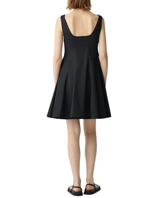 Theory Black Sleeveless Seam Flare Dress