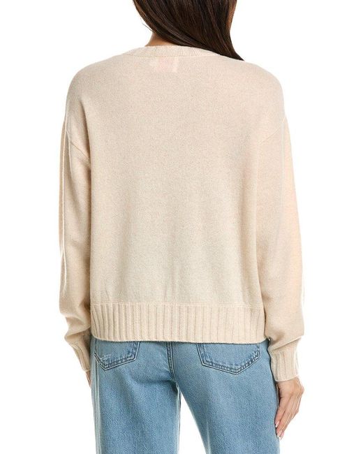 Brodie Cashmere Blue Relaxed Argyle Cashmere Sweater