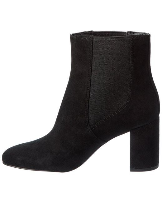 Stuart Weitzman Black Celina 75 Suede Chelsea Bootie