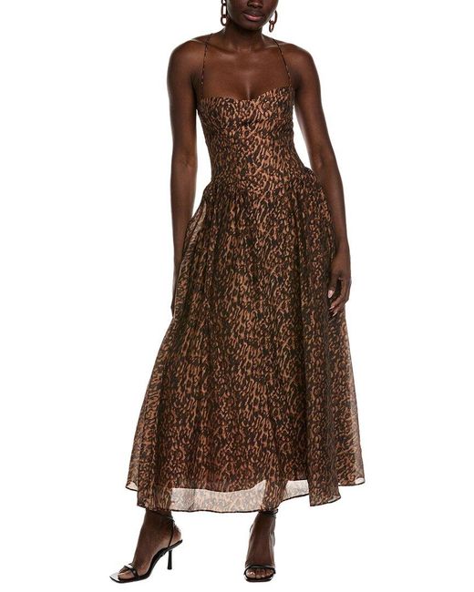 Bardot Brown Estie Printed Maxi Dress