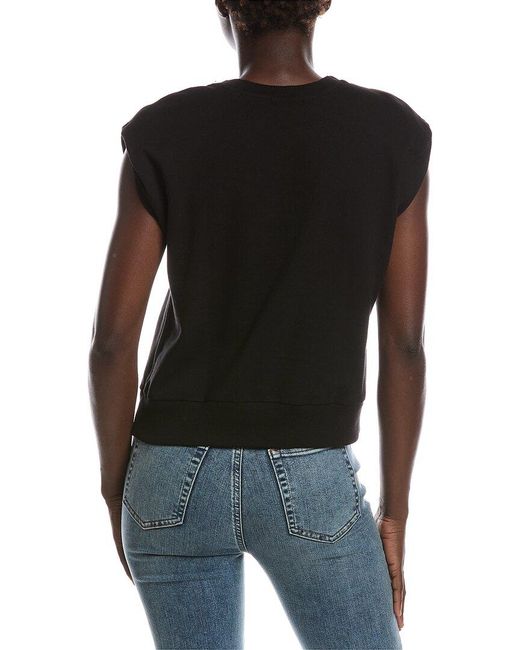 Michael Stars Black Brooklyn Power Shoulder Sweatshirt