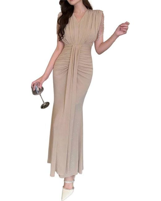 BURRYCO Multicolor Short Sleeve Maxi Dress
