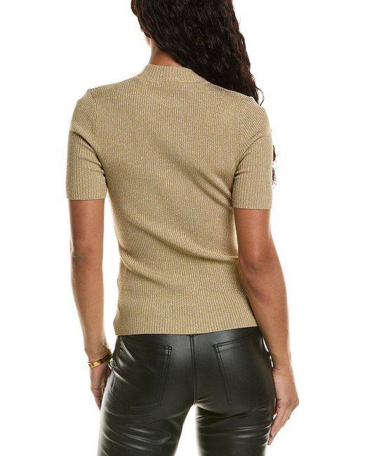 Tahari Brown Mock Sweater