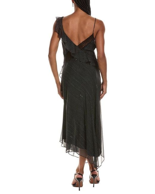 Diane von Furstenberg Black Sloane Silk Midi Dress