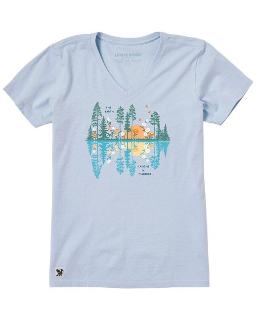 Life Is Good. Blue Crusher V-Neck T-Shirt