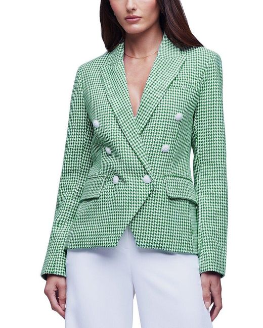 L'Agence Green Kenzie Wool-blend Blazer