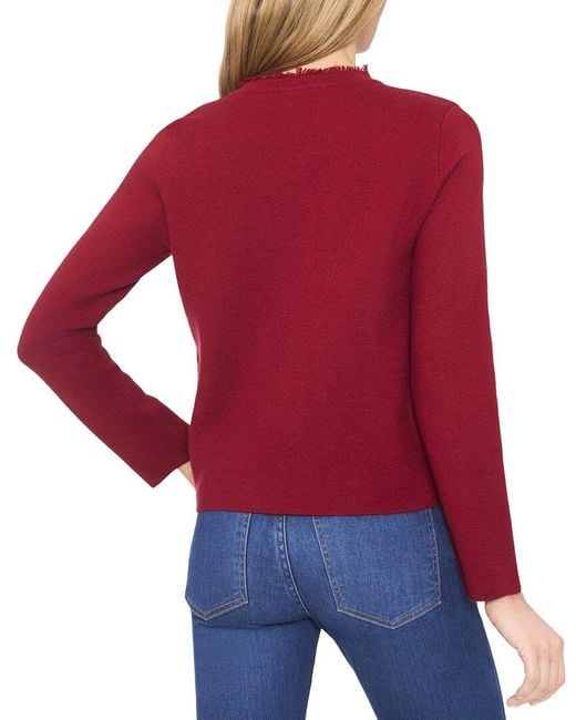 Cece Red Fringe Cardigan