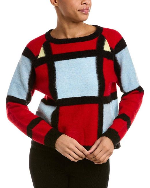 Kier + J Red Kier + J Tile Mohair & Wool-blend Pullover Sweater