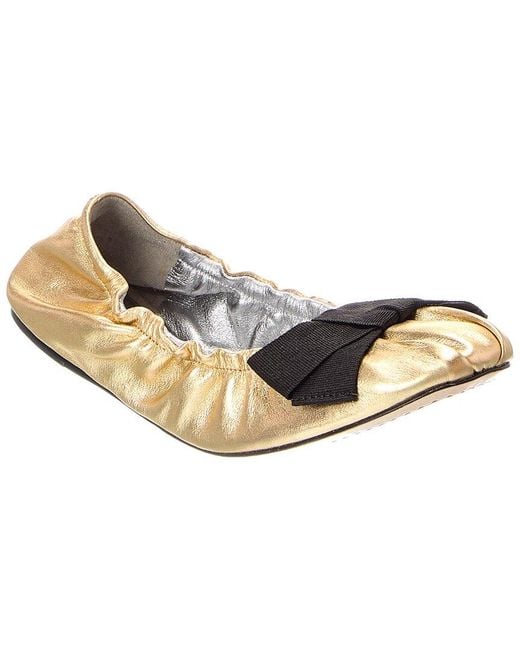SCHUTZ SHOES White Suzanne Leather Ballet Flat