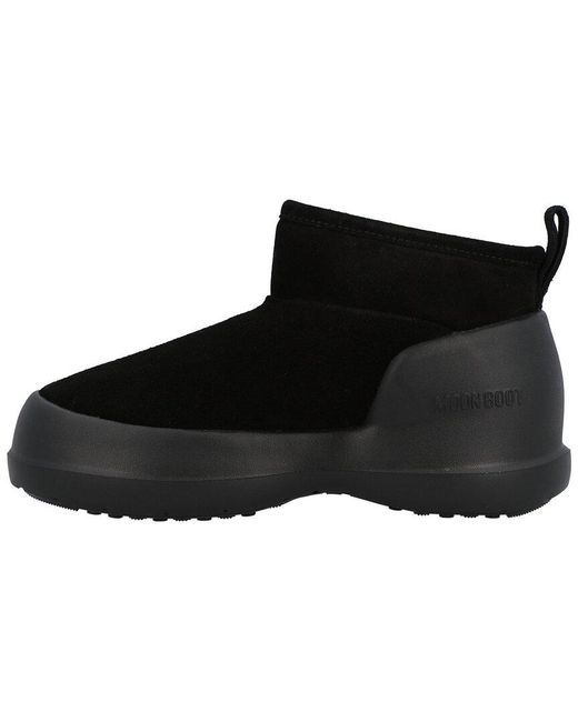 Moon Boot Black Mezzaluna Low Leather Boot