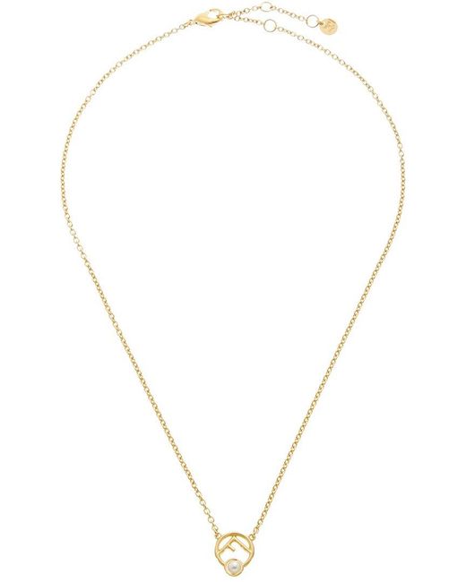 Fendi Metallic F Is Necklace