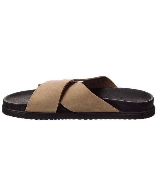 M by Bruno Magli Brown M-Line Bologna Nubuck Flat Sandal for men