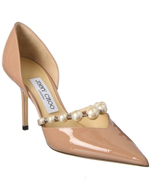 Jimmy Choo Natural Aurelie 85 Patent Pump