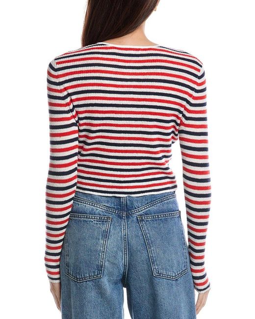 Onia Red Rib Linen-Blend Cardigan